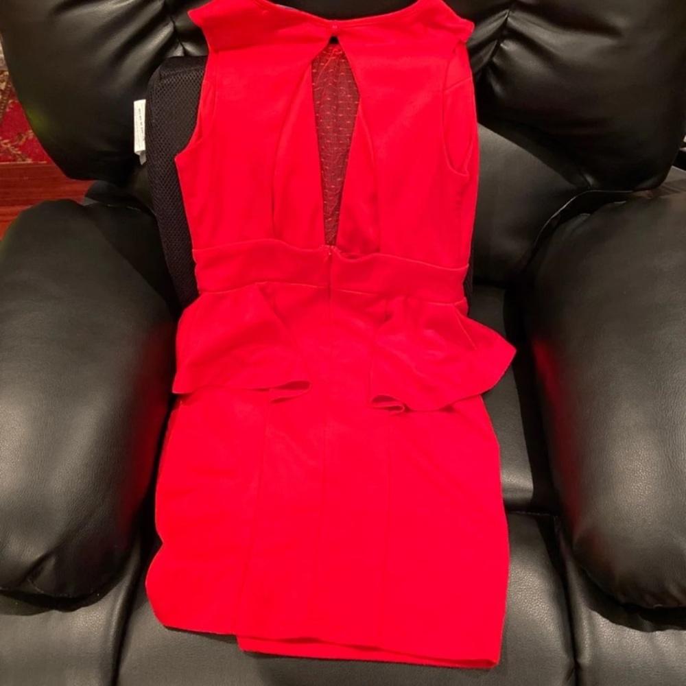 Red peplum dress